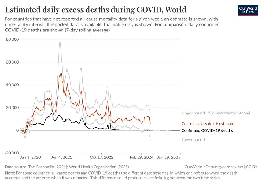 Estimated daily excess deaths during COVID