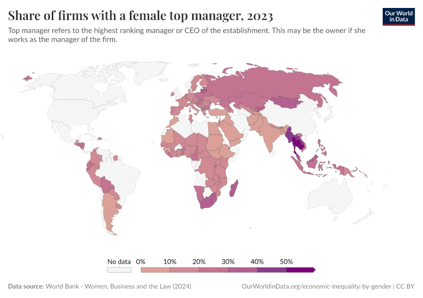 A thumbnail of the "Share of firms with a female top manager" chart